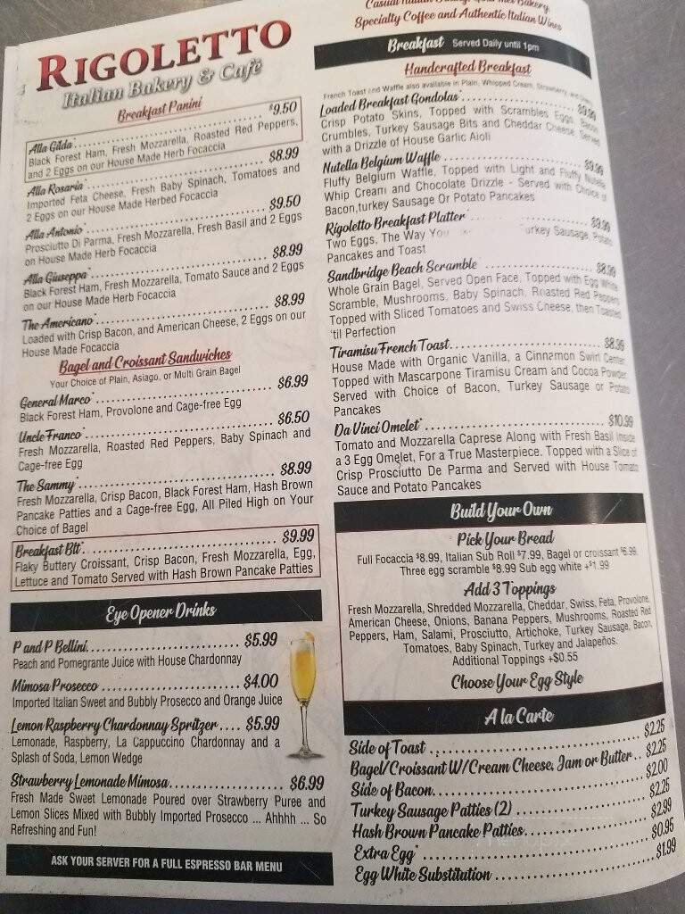 Rigoletto Italian Bakery & Cafe - Virginia Beach, VA menu_pic