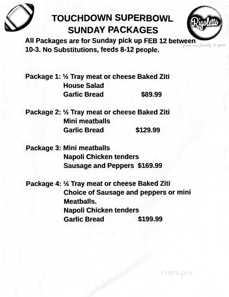 Rigoletto Italian Bakery & Cafe - Virginia Beach, VA menu_pic