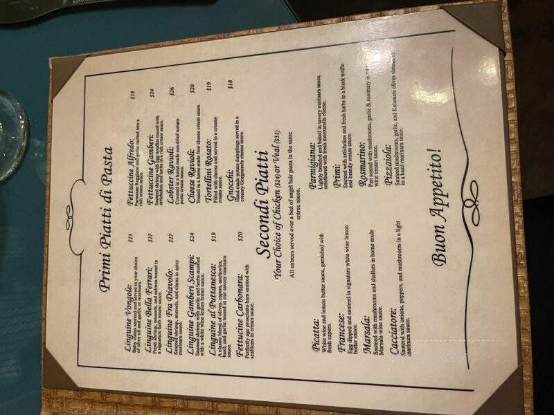Primi Piatti - Jacksonville, FL menu_pic