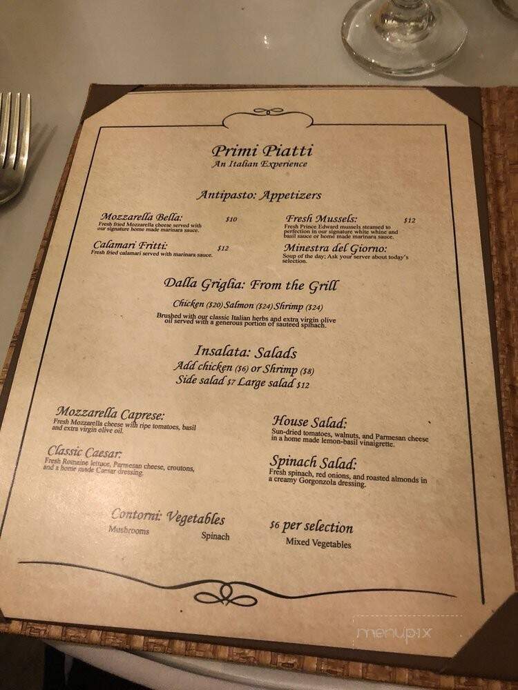 Primi Piatti - Jacksonville, FL menu_pic