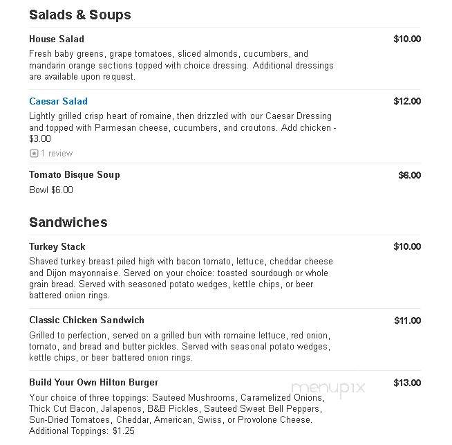 Ellington's Restaurant - Indianapolis, IN menu_pic