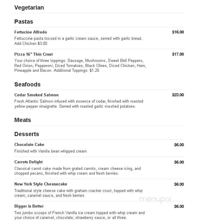 Ellington's Restaurant - Indianapolis, IN menu_pic