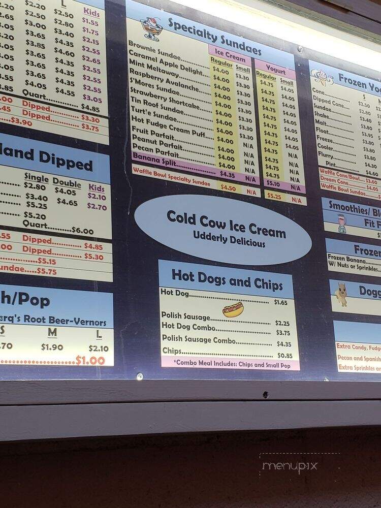 Cold Cow - St Clair Shores, MI menu_pic