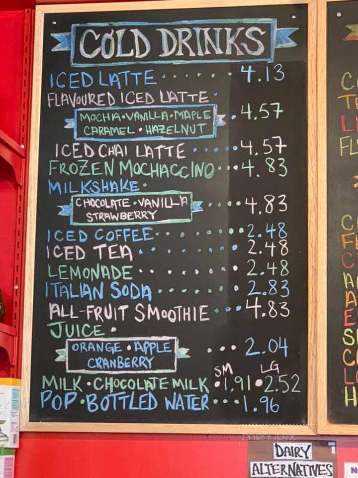 Cabin Coffee - Halifax, NS menu_pic
