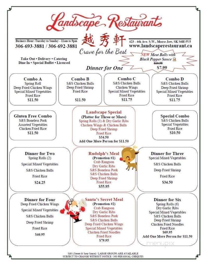 Landscape Restaurant - Moose Jaw, SK menu_pic