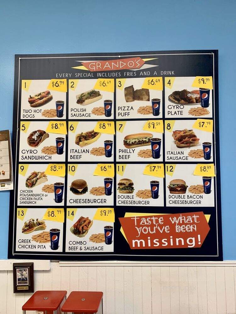 Grando's - Itasca, IL menu_pic