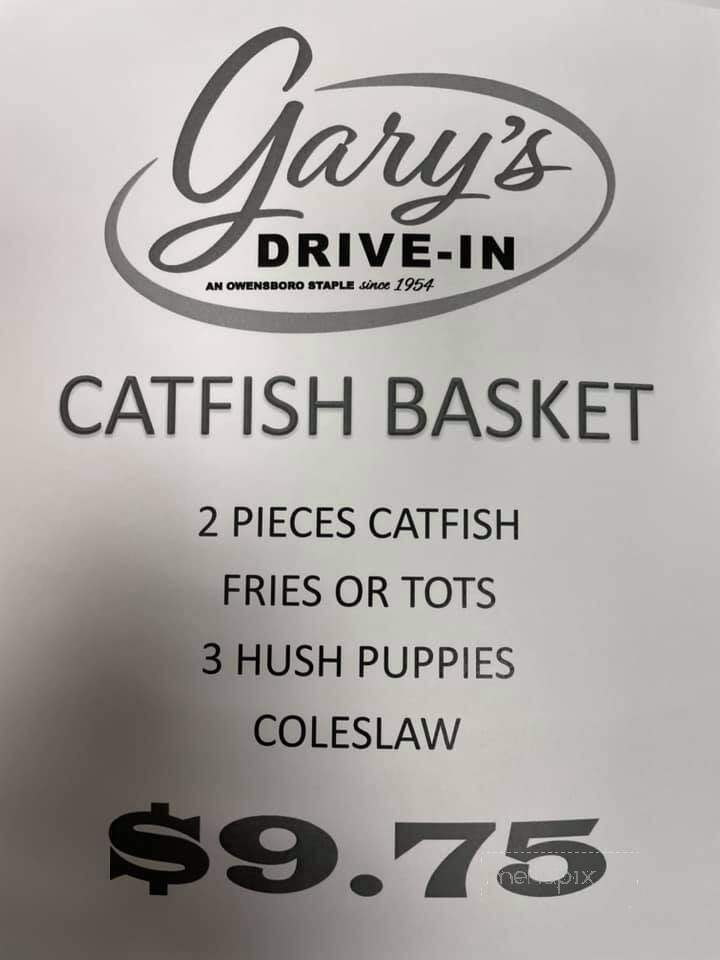 Gary's Drive In - Owensboro, KY menu_pic