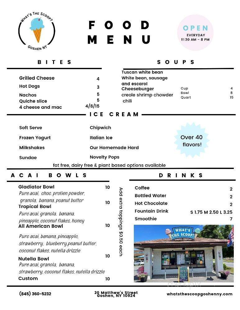 What's The Scoop - Goshen, NY menu_pic