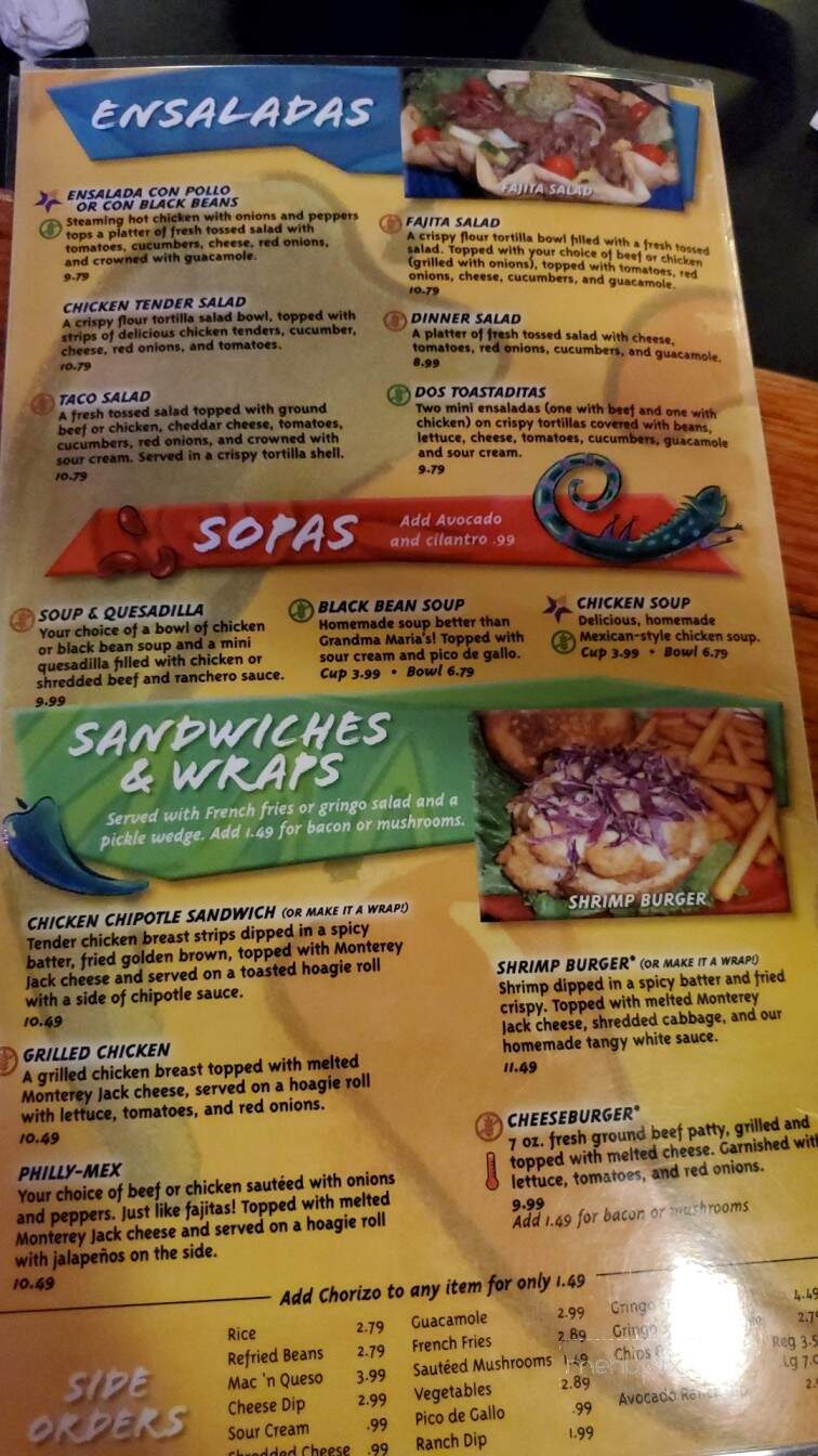 Chico's Mexican Restaurant - Greenville, NC menu_pic