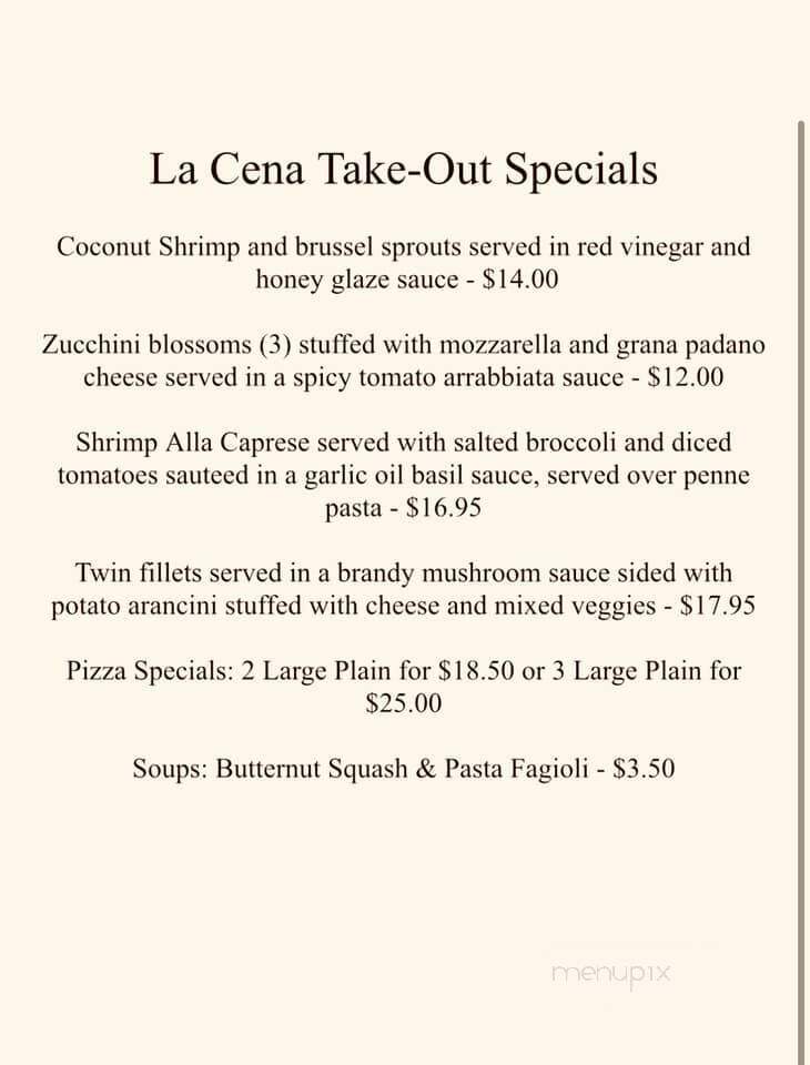 La Cena Restaurant - Bensalem, PA menu_pic