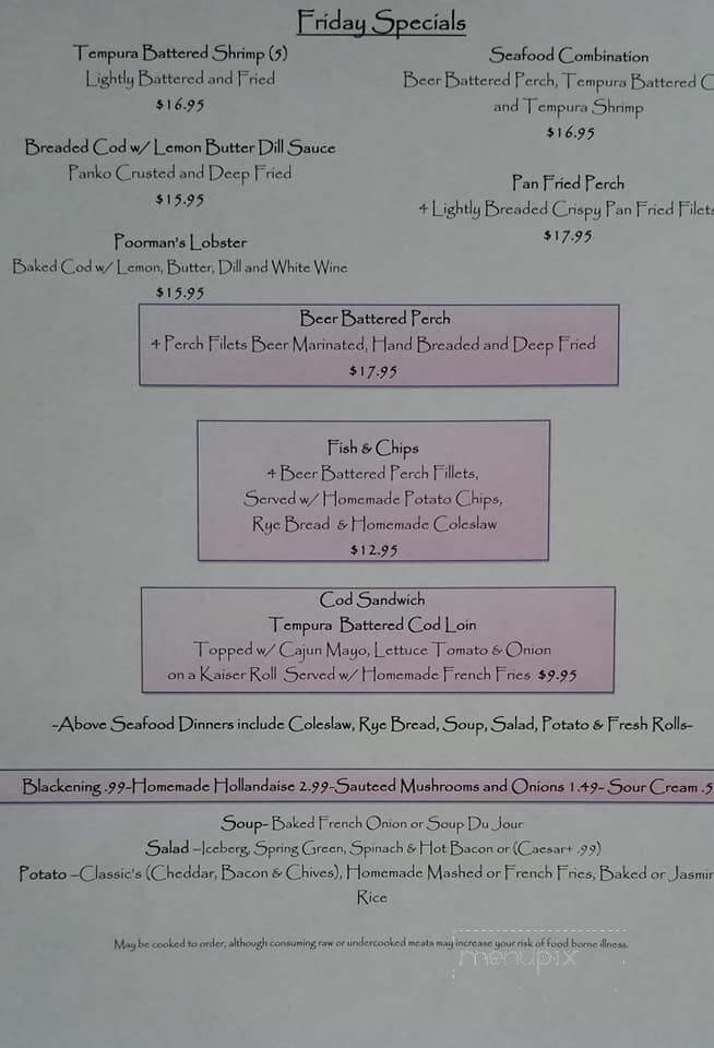 Classics Restaurant & Lounge - Shawano, WI menu_pic