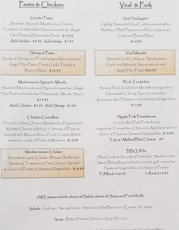 Classics Restaurant & Lounge - Shawano, WI menu_pic