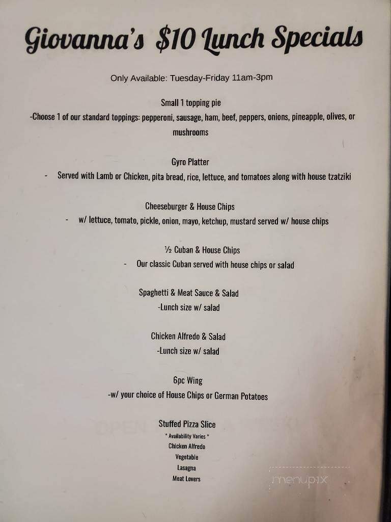 Giovanna's Ice Cream & Pizza - Phenix City, AL menu_pic