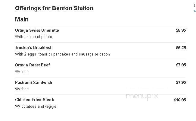 Benton Station - Benton, CA menu_pic