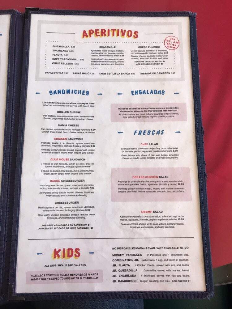 La Barca Jalisco Restaurant - Pico Rivera, CA menu_pic