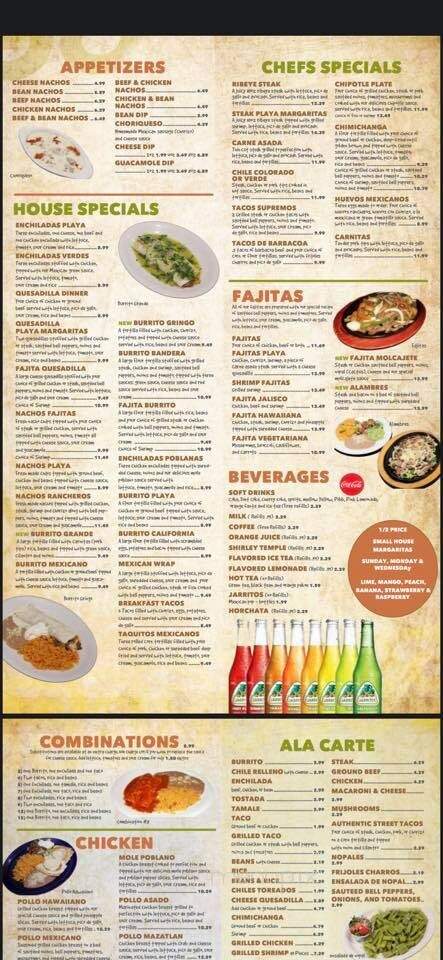 Playa Margaritas - Osceola, IA menu_pic