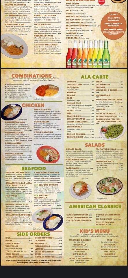 Playa Margaritas - Osceola, IA menu_pic