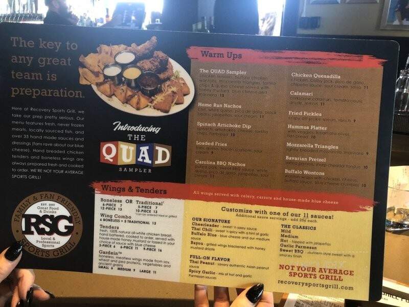 Recovery Sports Grill - Port St. Lucie, FL menu_pic