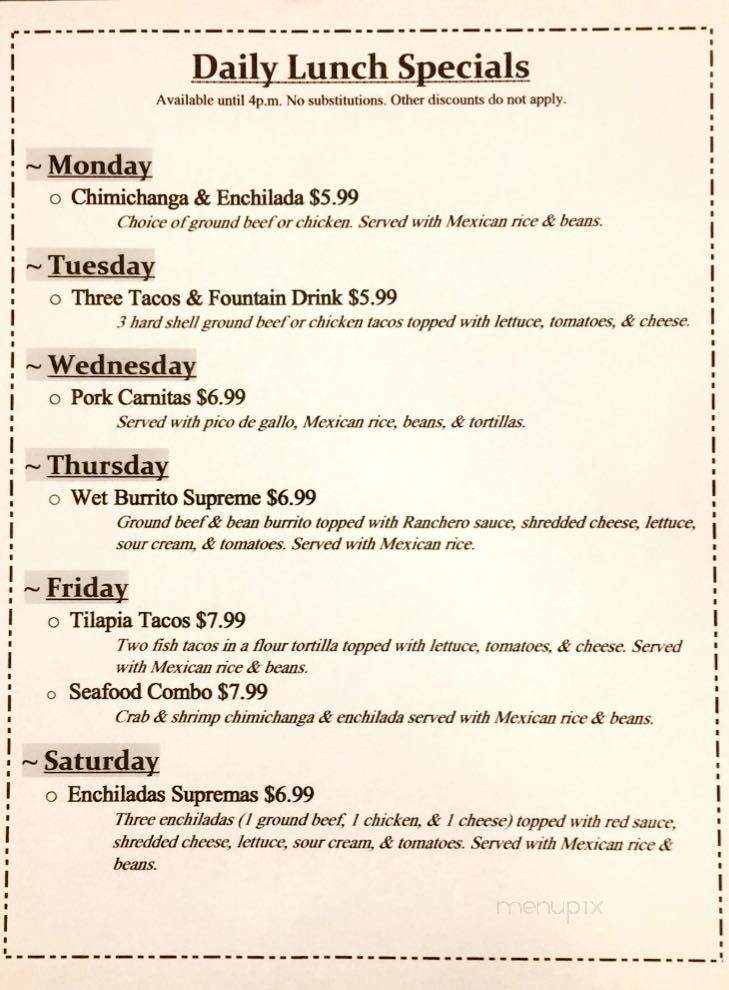 Soriano's - Flint, MI menu_pic