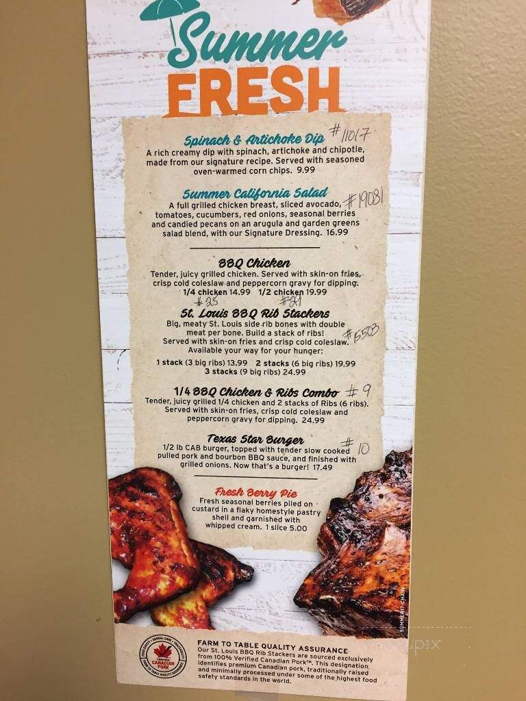Ricky's Restaurant - Regina, SK menu_pic