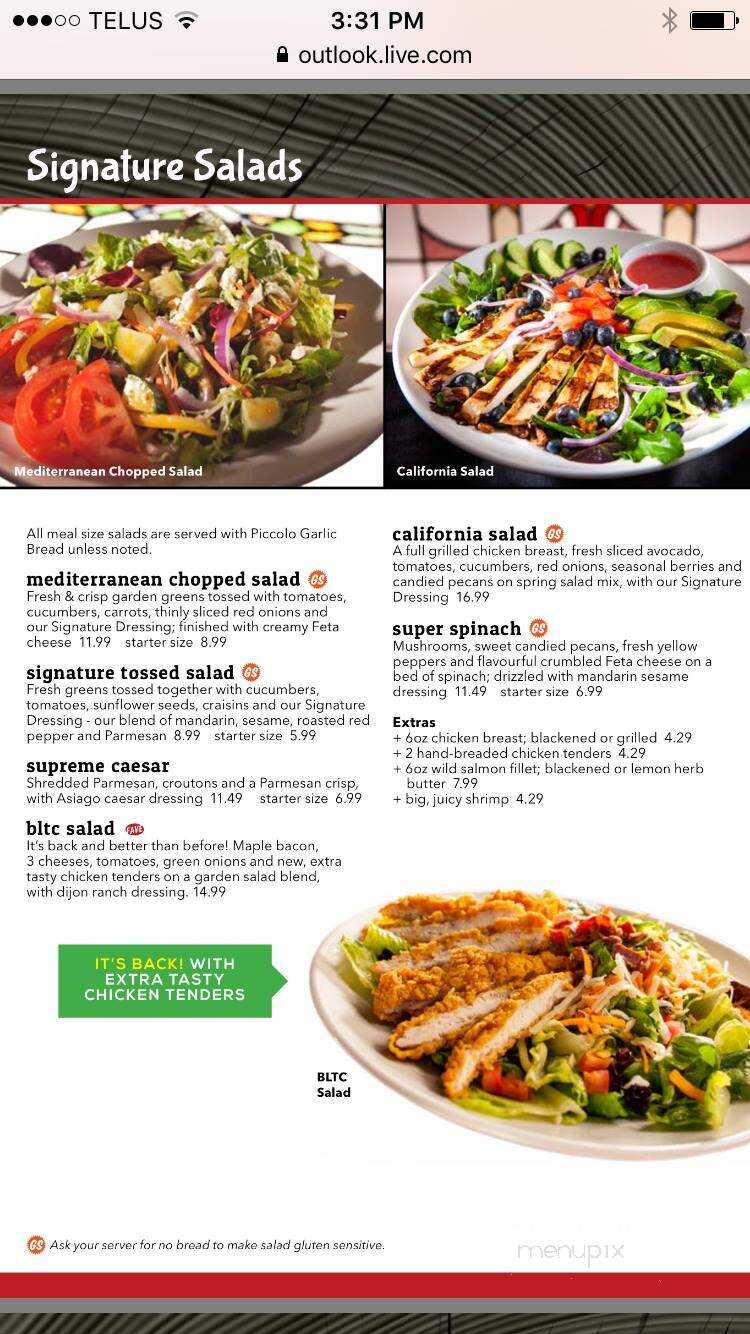 Ricky's Restaurant - Regina, SK menu_pic