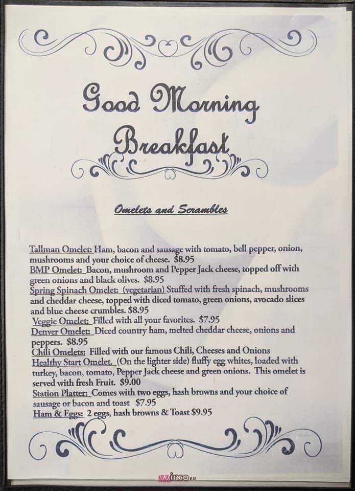 Tall Town Bakery & Cafe - Lakeview, OR menu_pic