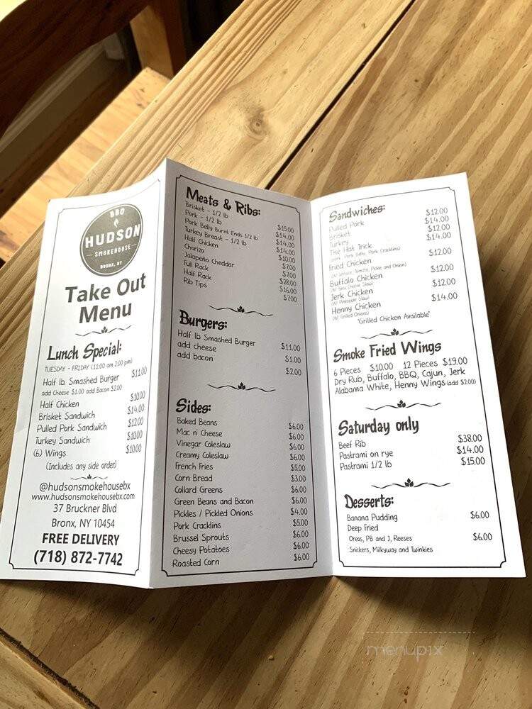 Hudson Smokehouse - The Bronx, NY menu_pic