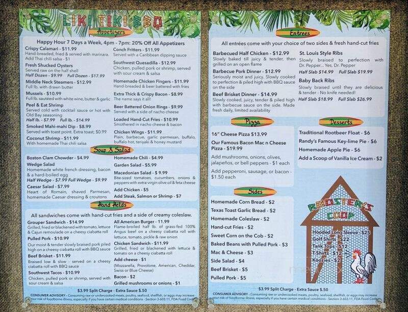 Liki Tiki BBQ - Naples, FL menu_pic