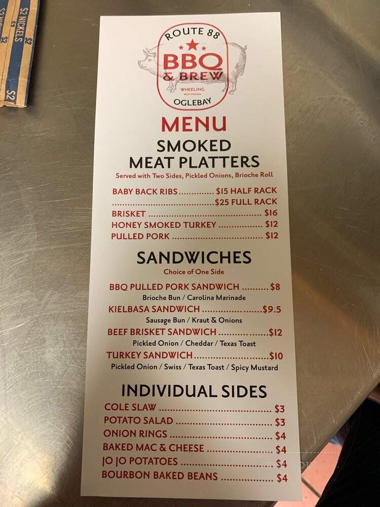 Route 88 BBQ & Brew - Wheeling, WV menu_pic