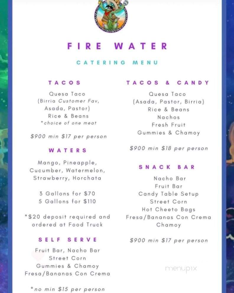 FireWater.Co - Bakersfield, CA menu_pic
