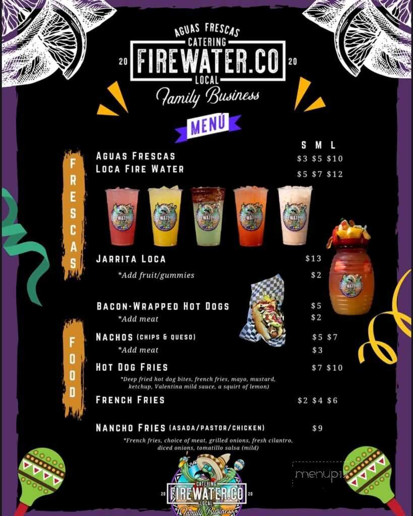 FireWater.Co - Bakersfield, CA menu_pic