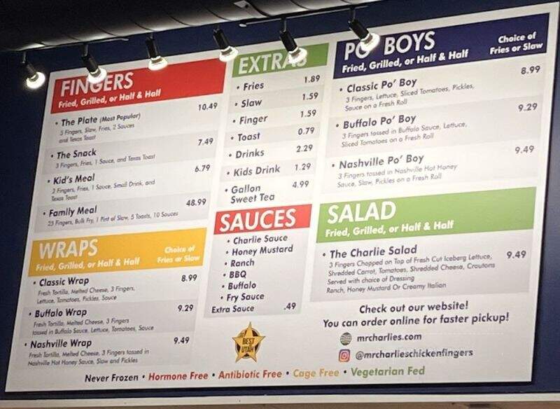 Mr Charlie's Chicken Fingers - Draper, UT menu_pic