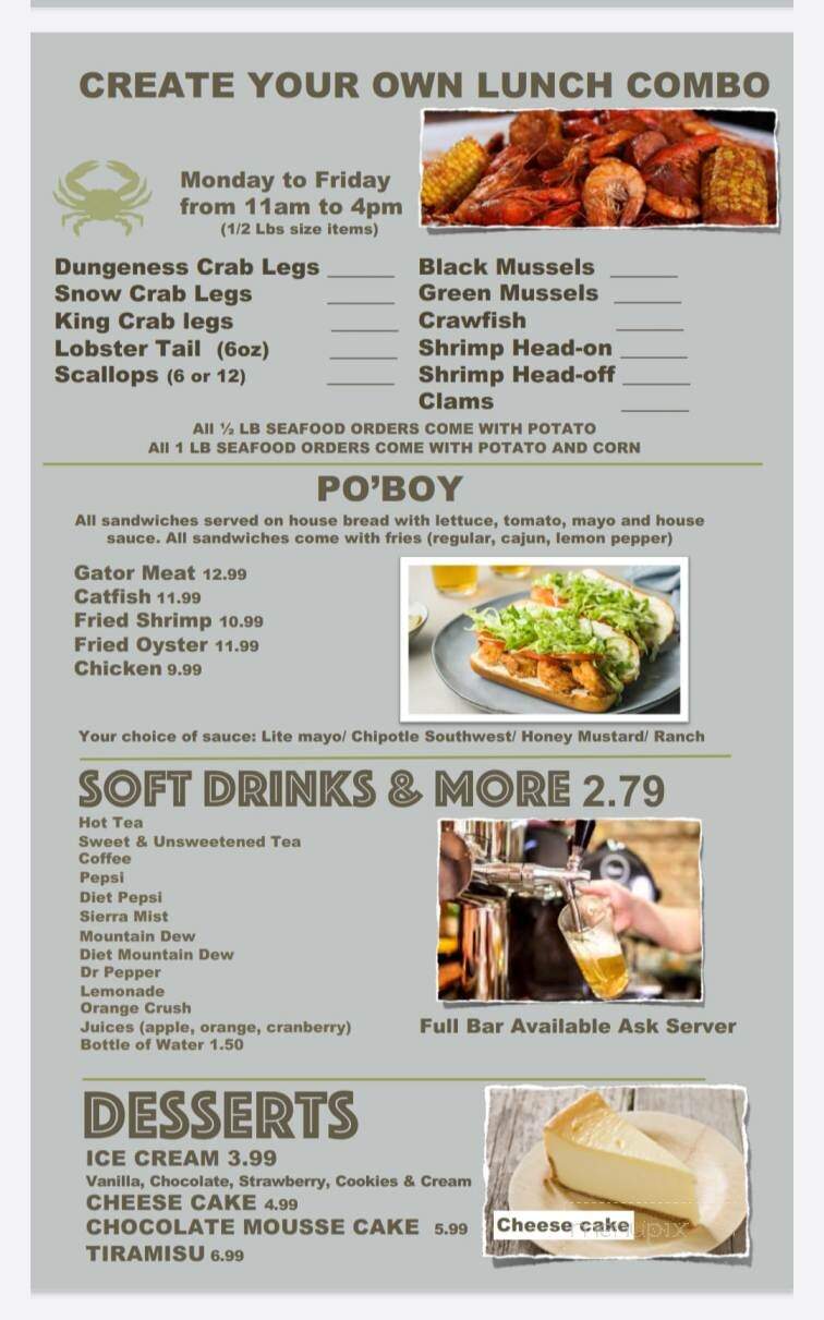 Storming Crab - Erie, PA menu_pic