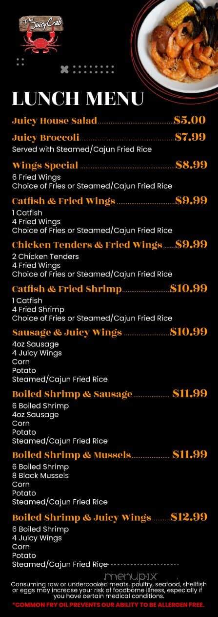 The Juicy Crab - Dothan, AL menu_pic