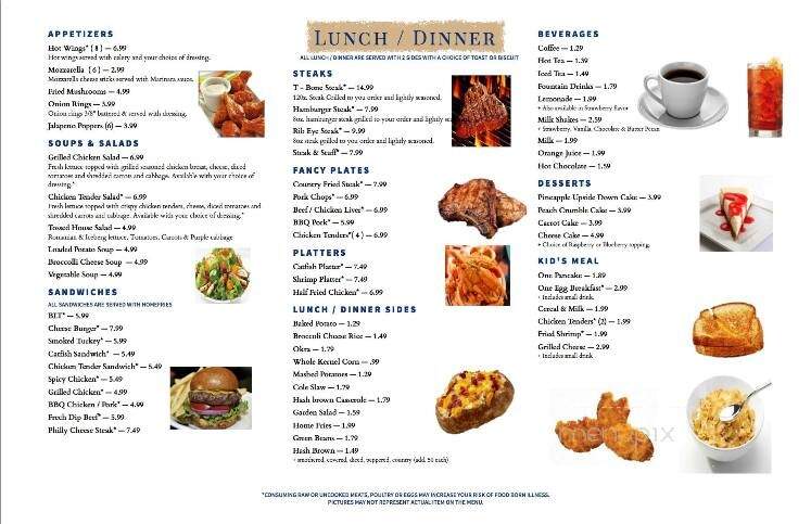 Patty's Truck Stop - Adairsville, GA menu_pic