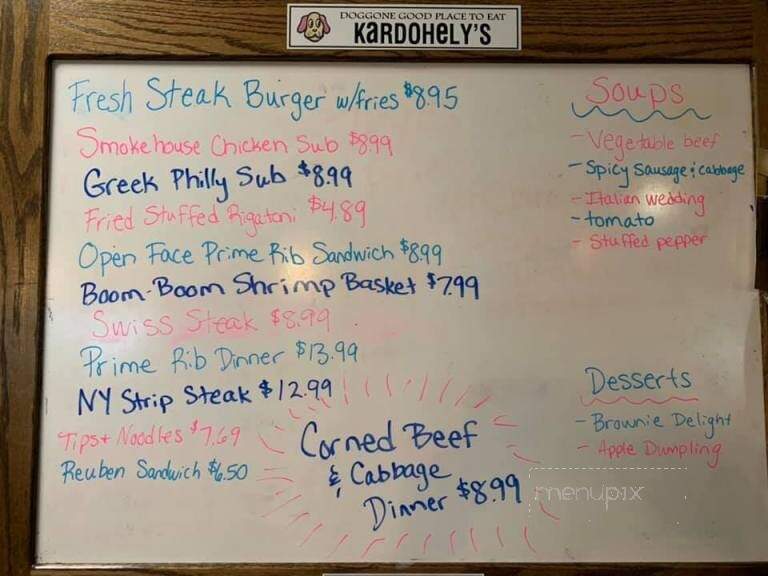 Kardohely's Family Restaurant - Ashtabula, OH menu_pic