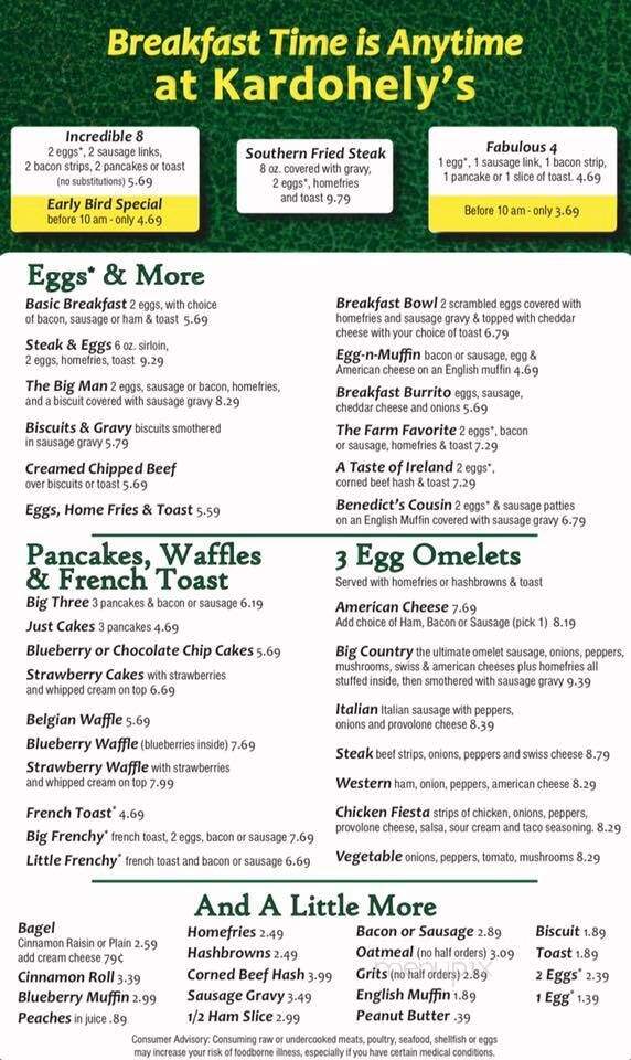 Kardohely's Family Restaurant - Ashtabula, OH menu_pic