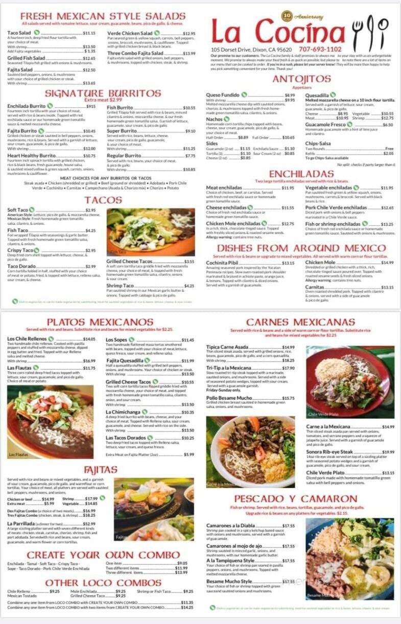 La Cocina Mexicana Restaurante - Dixon, CA