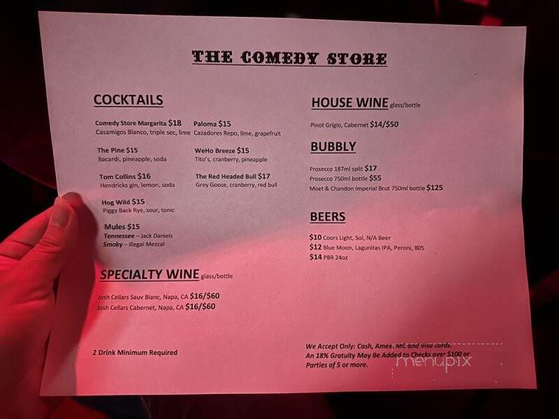 The Comedy Store - West Hollywood, CA menu_pic