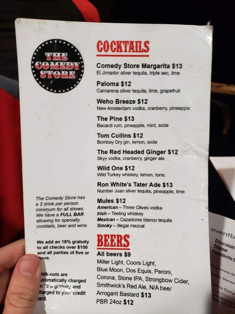 The Comedy Store - West Hollywood, CA menu_pic