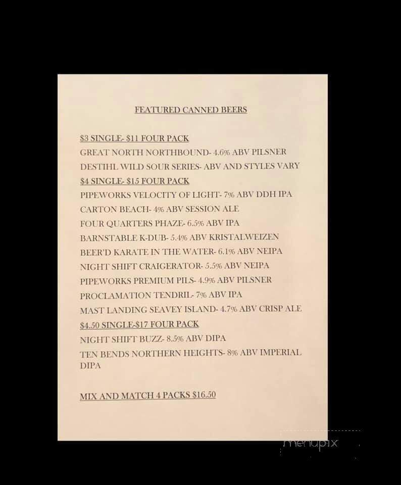 Flynn's Irish Pub - Mansfield, MA menu_pic