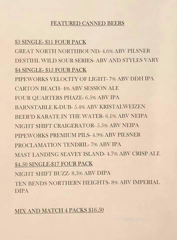 Flynn's Irish Pub - Mansfield, MA menu_pic