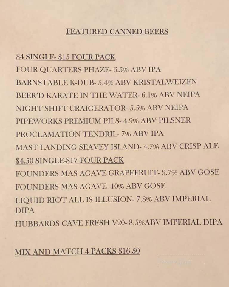 Flynn's Irish Pub - Mansfield, MA menu_pic