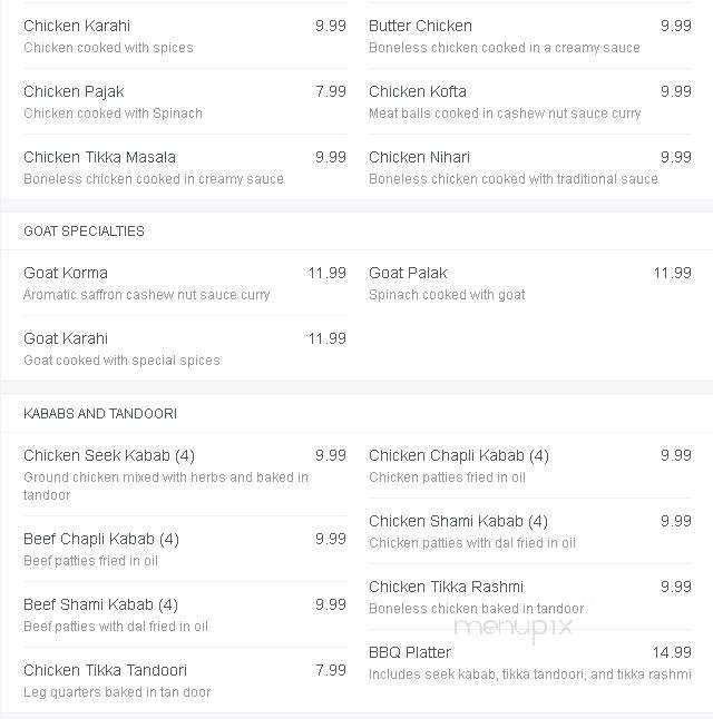 Lal Qila - Ballwin, MO menu_pic