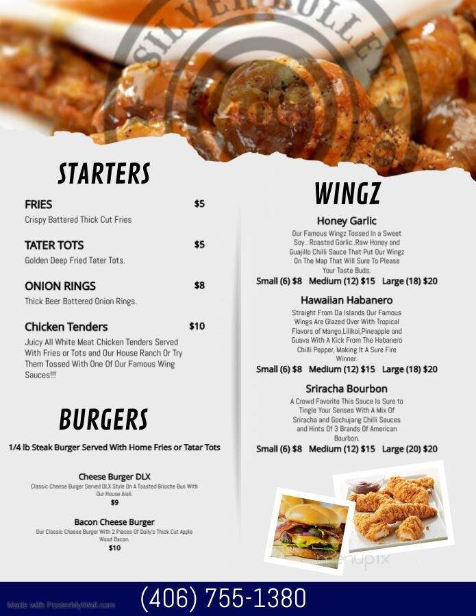 Silver Bullet Bar - Columbia Falls, MT menu_pic