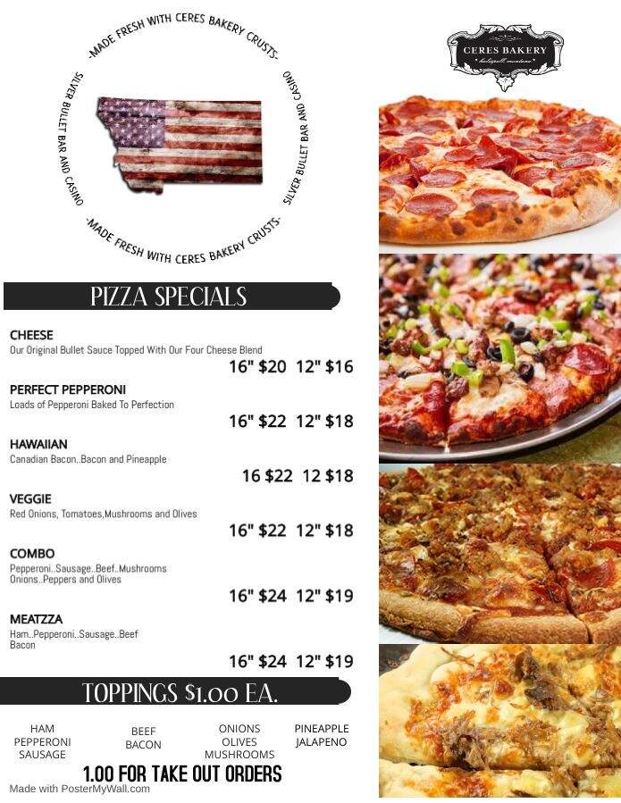 Silver Bullet Bar - Columbia Falls, MT menu_pic