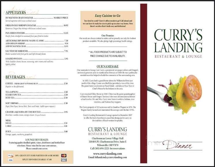 Currys Landing - Wilsonville, OR menu_pic