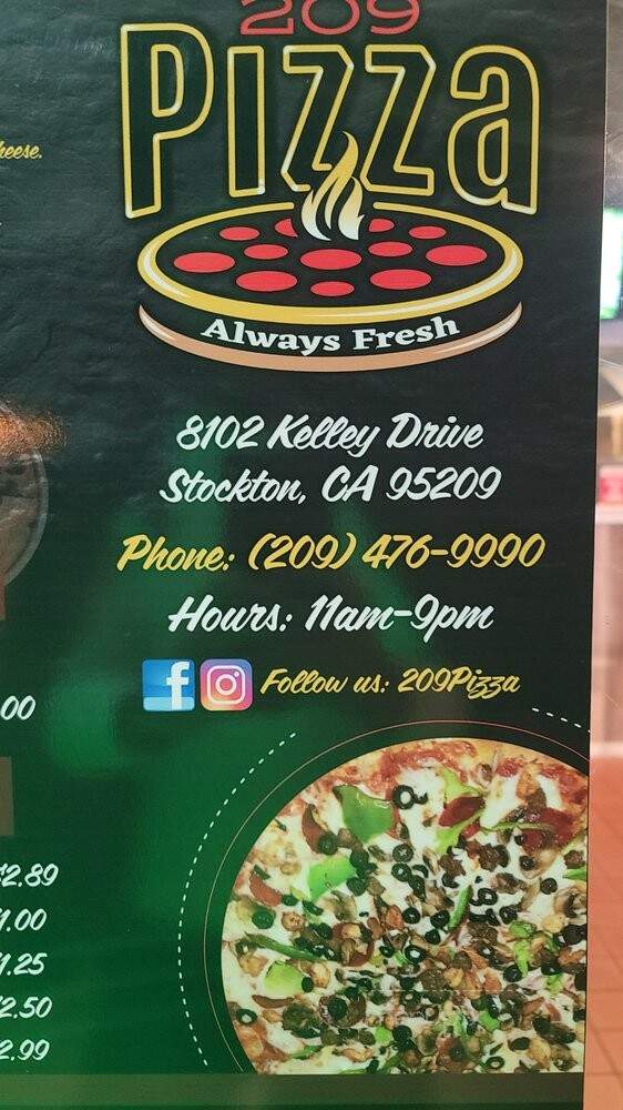 209 Pizza - Stockton, CA menu_pic