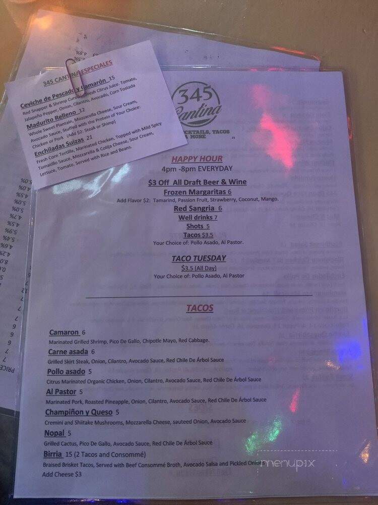 345 Cantina - New York, NY menu_pic