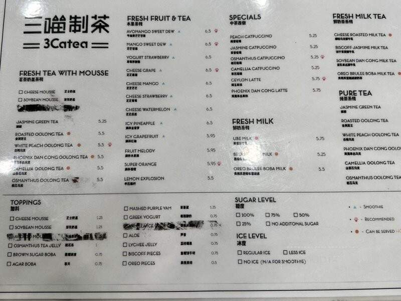 3CateaGo - Pasadena, CA menu_pic